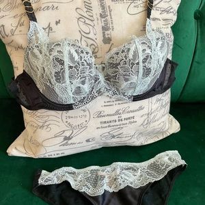 Sea foam and black Stella McCartney lace set